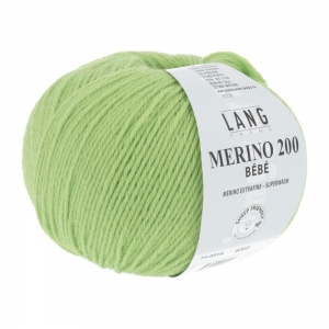 Lang Yarns Merino 200 Bébé - Pelote de 50 gr - Coloris 0316 Pomme
