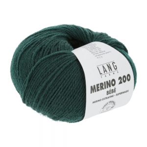 Lang Yarns Merino 200 Bébé - Pelote de 50 gr - Coloris 0318 Sapin