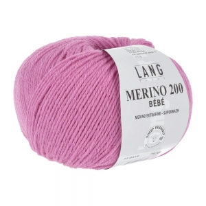 Lang Yarns Merino 200 Bébé - Pelote de 50 gr - Coloris 0319 Pink
