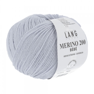 Lang Yarns Merino 200 Bébé - Pelote de 50 gr - Coloris 0324 Gris Perle