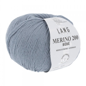 Lang Yarns Merino 200 Bébé - Pelote de 50 gr - Coloris 0333 Jeans Clair