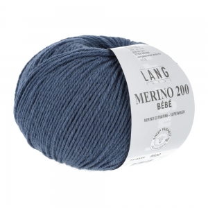 Lang Yarns Merino 200 Bébé - Pelote de 50 gr - Coloris 0334 Jeans Foncé