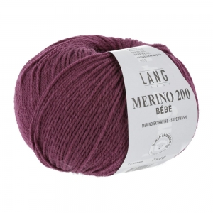 Lang Yarns Merino 200 Bébé - Pelote de 50 gr - Coloris 0366 Baie