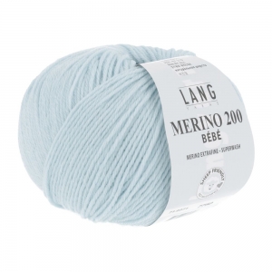 Lang Yarns Merino 200 Bébé - Pelote de 50 gr - Coloris 0371 Bleu Ciel