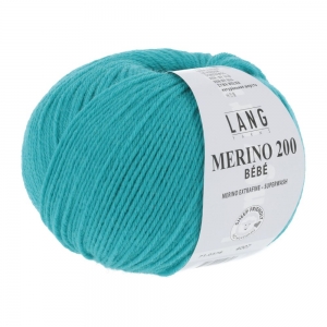 Lang Yarns Merino 200 Bébé - Pelote de 50 gr - Coloris 0378 Aqua