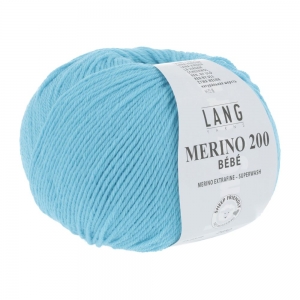 Lang Yarns Merino 200 Bébé - Pelote de 50 gr - Coloris 0379 Turquoise