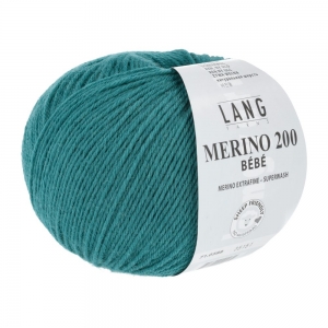 Lang Yarns Merino 200 Bébé - Pelote de 50 gr - Coloris 0388 Pétrole