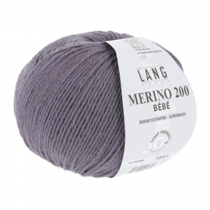 Lang Yarns Merino 200 Bébé - Pelote de 50 gr - Coloris 0390 Violet