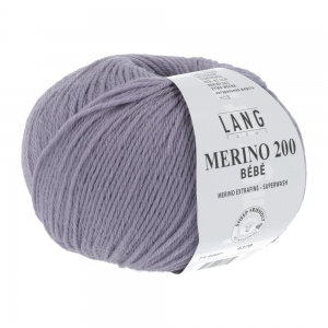 Lang Yarns Merino 200 Bébé - Pelote de 50 gr - Coloris 0407 Lilas