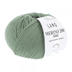 Lang Yarns Merino 200 Bébé - Pelote de 50 gr - Coloris 0416 Vert Pré