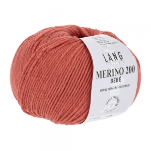 Lang Yarns Merino 200 Bébé - Pelote de 50 gr - Coloris 0429 Melon