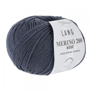 Lang Yarns Merino 200 Bébé - Pelote de 50 gr - Coloris 0434 Jeans