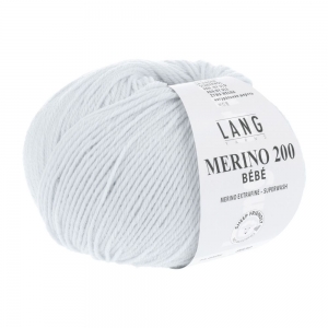 Lang Yarns Merino 200 Bébé - Pelote de 50 gr - Coloris 0506 Bleu Bébé