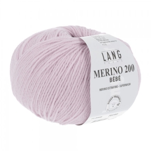Lang Yarns Merino 200 Bébé - Pelote de 50 gr - Coloris 0509 Rose Clair