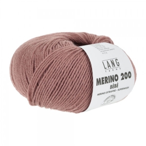 Lang Yarns Merino 200 Bébé - Pelote de 50 gr - Coloris 0548 Bois De Rose