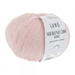 Lang Yarns Merino 200 Bébé - Pelote de 50 gr - Coloris 0609 Rose