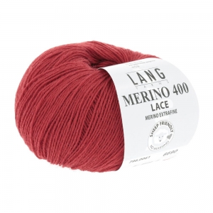 Lang Yarns Merino 400 Lace - Pelote de 25 gr - Coloris 0061 Rouge Mélangé