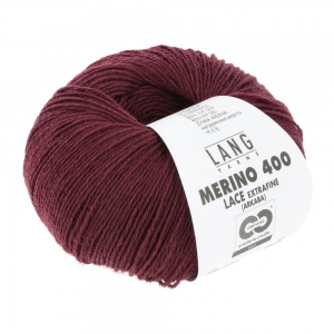 Lang Yarns Merino 400 Lace - Pelote de 25 gr - Coloris 0064 Bordeaux Mélangé