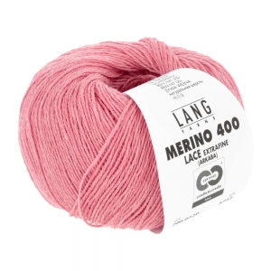 Lang Yarns Merino 400 Lace - Pelote de 25 gr - Coloris 0129 Chewing-Gum Mélangé
