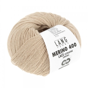 Lang Yarns Merino 400 Lace - Pelote de 25 gr - Coloris 0326 Beige Mélangé