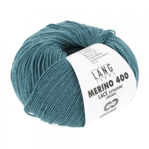 Lang Yarns Merino 400 Lace - Pelote de 25 gr - Coloris 0373 Smaragdin Mélangé