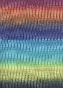 Lang Yarns Merino+ Color - Pelote de 100 gr - Coloris 0200 Pink/Orange/Turquoise