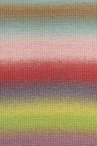 Lang Yarns Mille Colori Baby - Pelote de 50 gr - Coloris 0203 Multicolor Jaune/Turquoise/Rouge