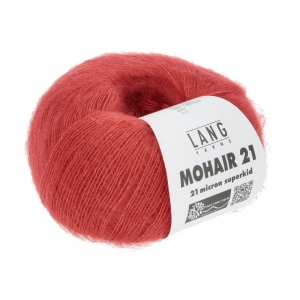 Lang Yarns Mohair 21 - Pelote de 25 gr - Coloris 0060 Rouge
