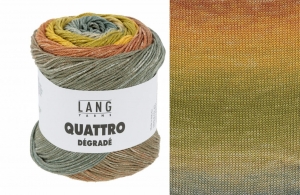 Lang Yarns Quattro Dégradé - Pelote de 100 gr - Coloris 0003 Nougat/Jaune/Olive