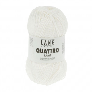 Lang Yarns Quattro Lamé - Pelote de 50 gr - Coloris 0001 Blanc