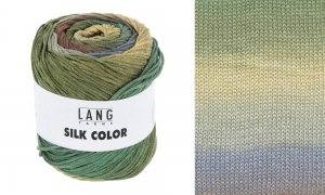 Lang Yarns Silk Color  - Pelote de 100 gr - Coloris 0004 Vert/Marron/Bleu