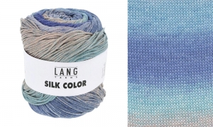 Lang Yarns Silk Color  - Pelote de 100 gr - Coloris 0007 Bleu/Turquoise