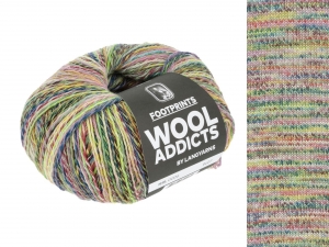 WoolAddicts by Lang Yarns Footprints - Pelote de 100 gr - Coloris 0006 Green/Yellow/Rose