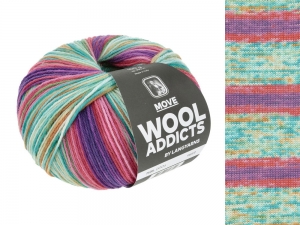 WoolAddicts by Lang Yarns Move - Pelote de 100 gr - Coloris 0004 Purple/Pink/Turquoise