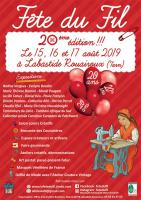 La Fête du Fil à Labastide Rouairoux fête ses 20 ans du 15 au 17 août 2019 La Fête du Fil à Labastide Rouairoux fête ses 20 ans du 15 au 17 août 2019