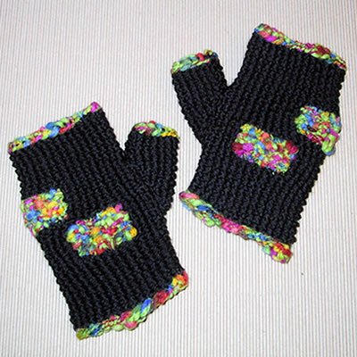 Kit à tricoter Jeu de mailles Mitaines rectangles de couleur