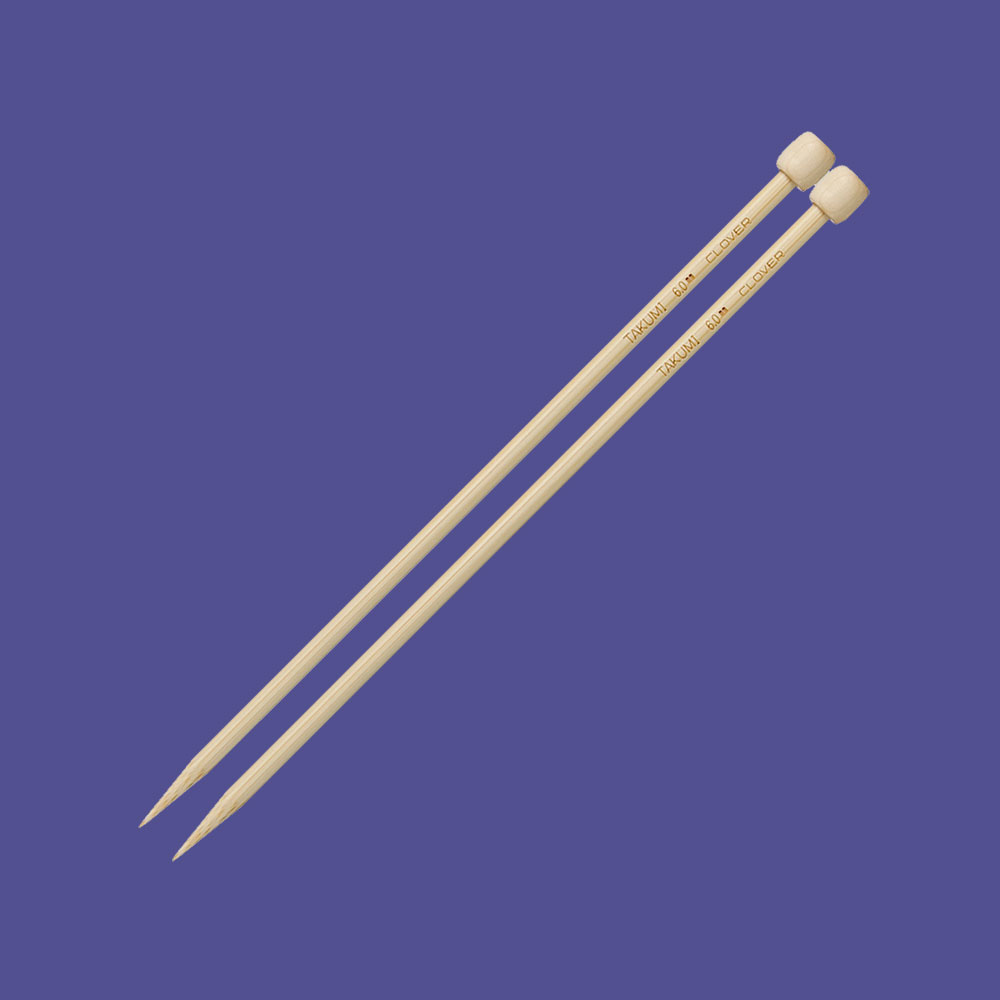 Aiguilles à tricoter 23 cm en bambou pointes fines Takumi - Clover