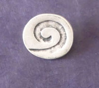 1 Bouton rond en métal avec motif 25 mm
