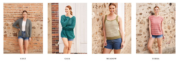 Modèles du Catalogue Rowan - 4 Projects Denim Texture 