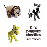 Kit pompons chenilles animaux