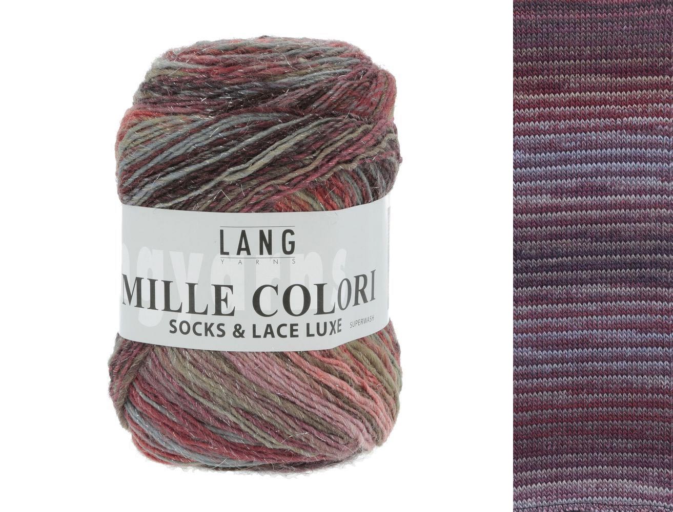 Lang Yarns Pelote de Laine/Nylon/Polyester Mille Colori Chaussettes et Dentelle Luxe 51 