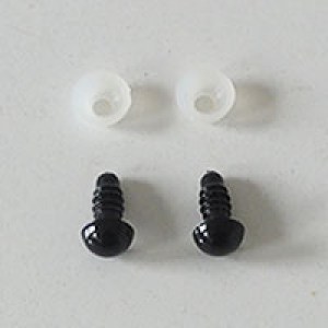 Yeux de sécurité pour poupées et animaux (la paire) 9 mm Noir