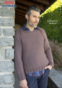 73/11 Modèle Pull homme Quercus en Adriafil Obelix