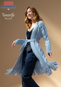 74/27 Modèle Veste longue Blue Java en Adriafil Tenerife