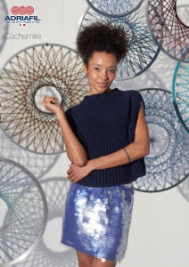 81/25 Modèle Pull sans manches Orsay en Adriafil Cachemire