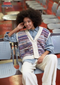 81/20 Modèle Gilet sans manches oversize Roulette en Adriafil Knitcol et Regina