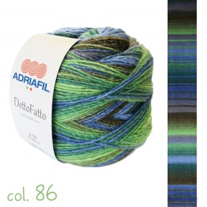 Adriafil DettoFatto - Pelote de 150 gr - Coloris 86 motif bleu mousse vert vif