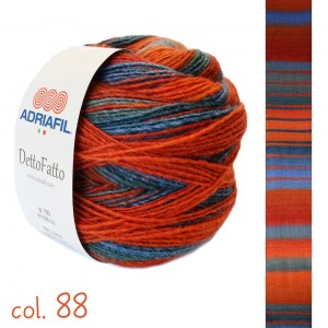 Adriafil DettoFatto - Pelote de 150 gr - Coloris 88 motif bleu rouille orange