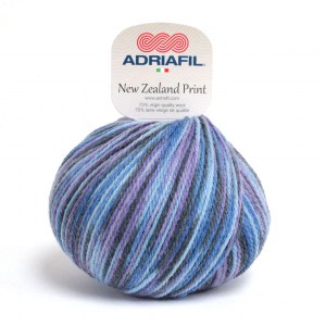 Adriafil New Zealand Print - Pelote de 100 gr - 44 multicolore bleu