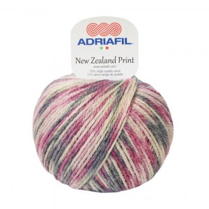 Adriafil New Zealand Print - Pelote de 100 gr - 57 multicolore prune